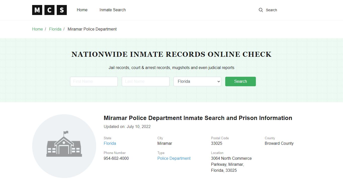 Miramar, FL Police and Jail Records - madisoncounty-sheriff.com