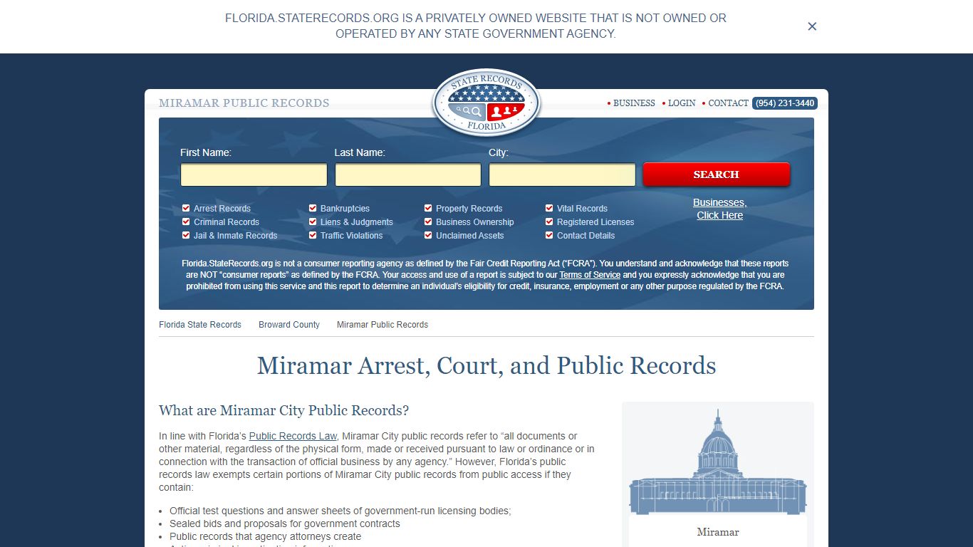 Miramar Arrest and Public Records | Florida.StateRecords.org