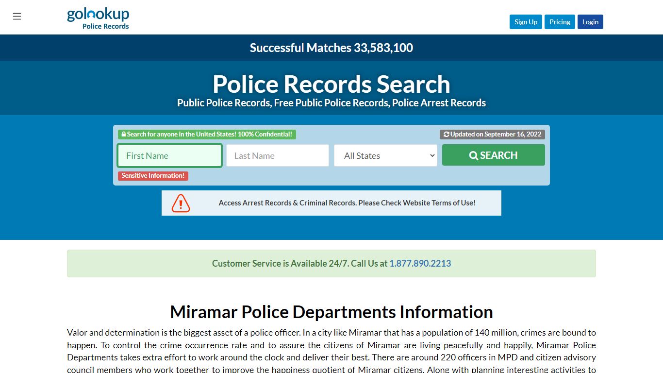 Miramar Police Departments, City of Miramar Police Department - GoLookUp